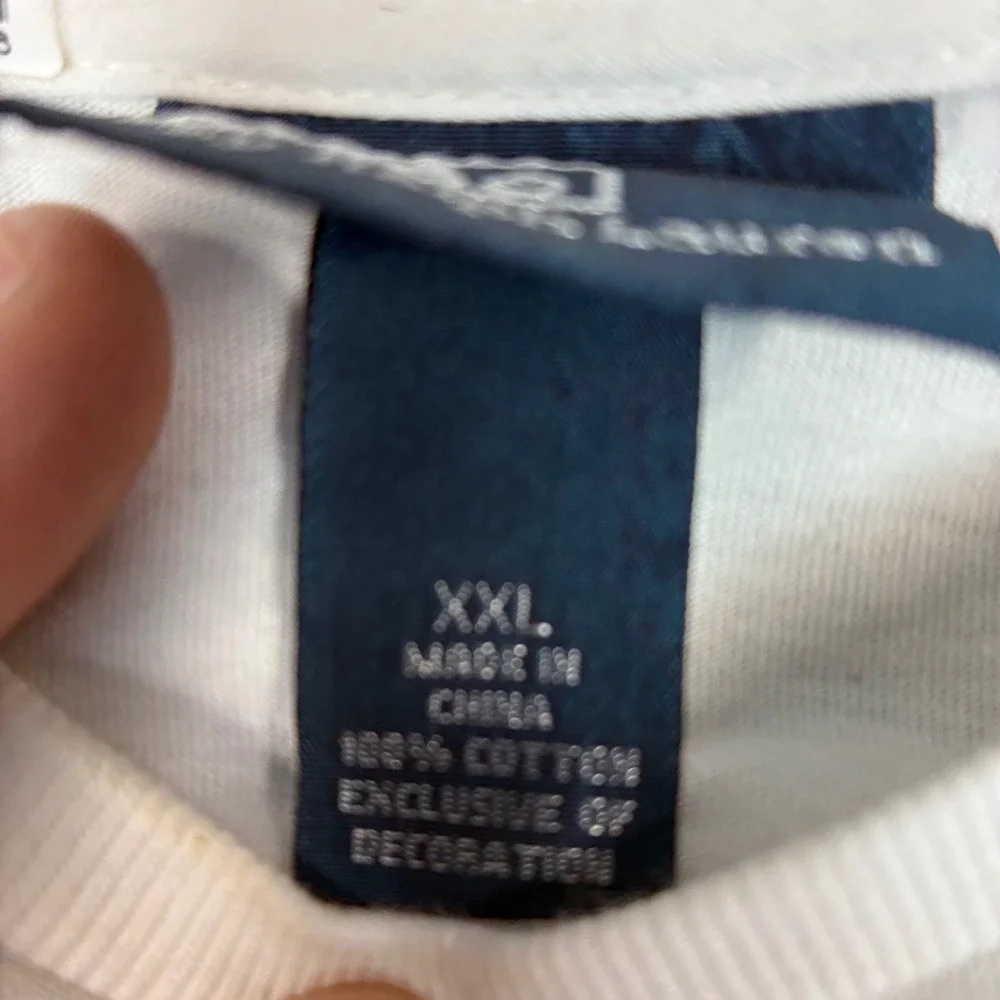 Polo Ralph Lauren Mens XXL White Long Sleeve T-Shirt Cotton Pony Logo Classic